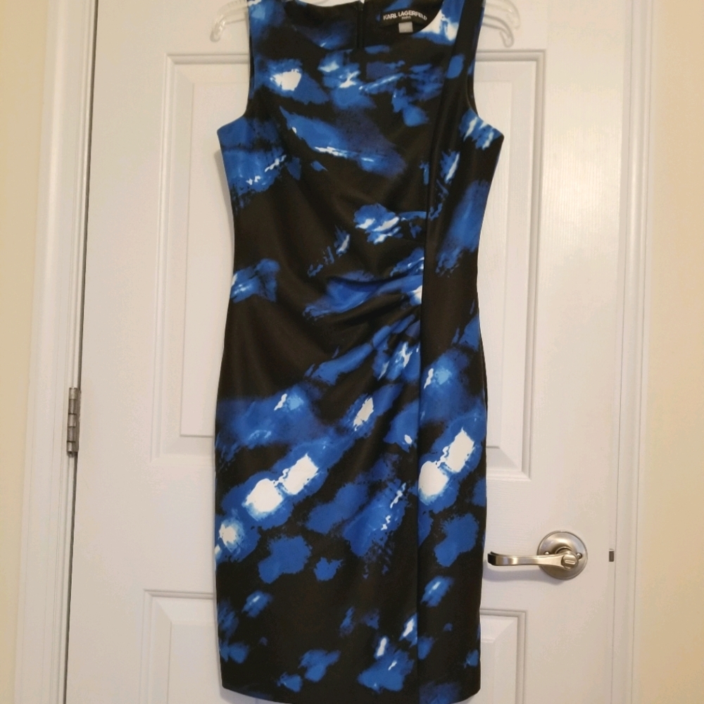 Karl Lagerfeld Black Blue Dress